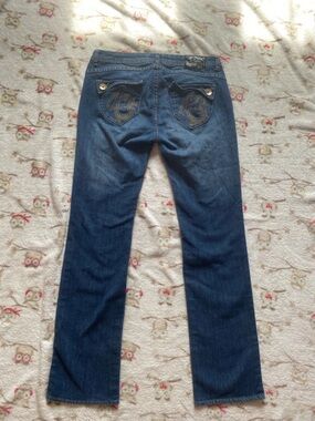 Apple Bottoms Dark Blue Boot Cut Jeans with Embroidered Back Pockets